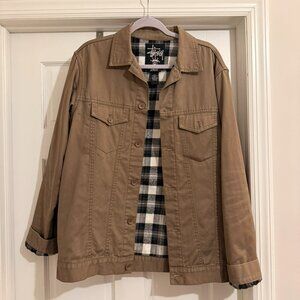 Mens Stussy Canvas Brown Trucker Jacket